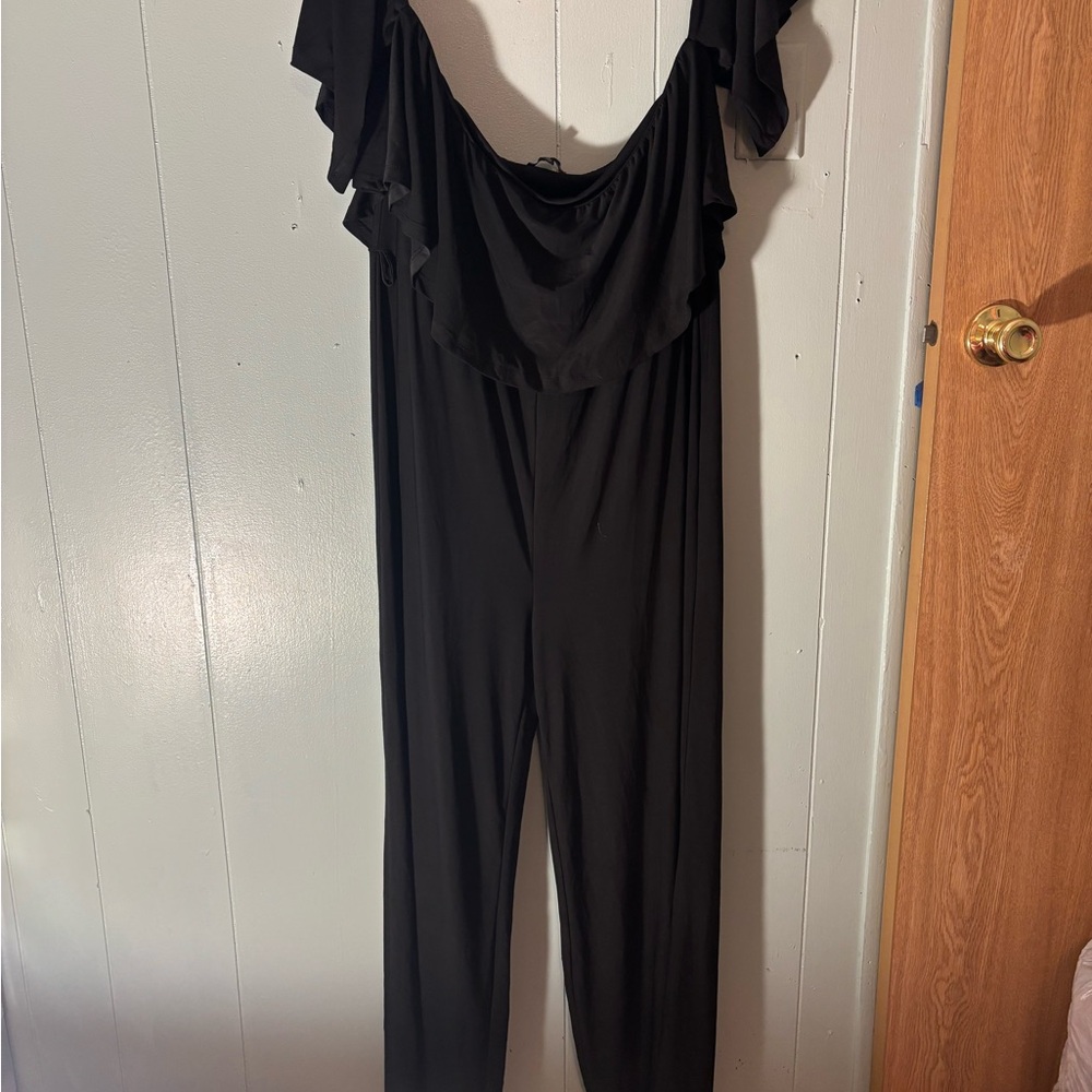 Charlotte Russe Black Ruffled Jumpsuit